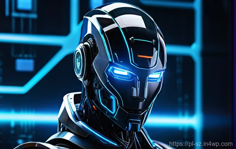 지능형 위협 탐지 시스템의 발전 방향 - **Prompt:** A highly advanced, futuristic digital guardian in the form of a sleek, armored, humanoid...
