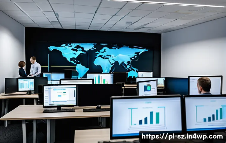 위협 탐지 시스템에 대한 사용자 교육 필요성 - A modern office environment with diverse Polish IT professionals attentively participating in a hand...