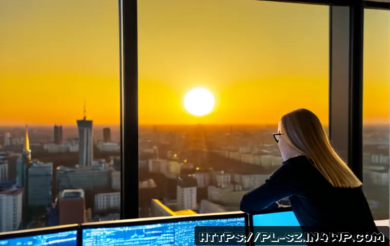 Home 30 지능형 위협 탐지 시스템에서의 행동 분석 기술 - Photorealistic cybersecurity analyst in a modern Warsaw office, studying behavioral threat detection...
