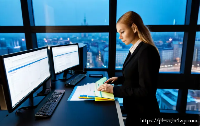Home 17 위협 탐지 시스템의 데이터 민감도 분류 - Photorealistic cybersecurity operations center in Warsaw, Poland, showing a focused Polish security ...